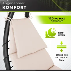 Tillvex Hängeliege Beige Mit Gestell Schwebeliege Schwingliege Gartenliege Sonnenliege Garten -Stil Beet Verkaufsgeschäft d6f6a56111c8b63c8dac8e23ac7009ad