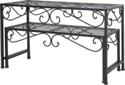 Metall-Bank Ranken, 2er Set , Maße 64 X 24 X 25 Cm, 68 X 28 X 40 Cm -Stil Beet Verkaufsgeschäft d752cfd2c8fc528bac46951ace930503