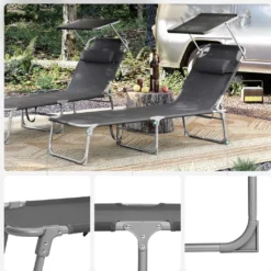 SONGMICS Sonnenliege, 193 X 53 X 29 Cm, Liegestuhl, Gartenliege, Mit Kopfstütze, Verstellbar, Leicht, Klappbar, Bis 150 Kg Belastbar, Dunkelgrau BCG19UV1 10 SONGMICS Sonnenliege, 193 X 53 X 29 Cm, Liegestuhl, Gartenliege, Mit Kopfstütze, Verstellbar, Leicht, Klappbar, Bis 150 Kg Belastbar, Dunkelgrau BCG19UV1 -Stil Beet Verkaufsgeschäft d75ddee73a1b4ea55992e2a385bec9c7