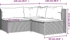 VidaXL 3-tlg. Garten-Lounge-Set Mit Kissen Schwarz Poly Rattan -Stil Beet Verkaufsgeschäft d8521d30170880118c1704c025045089