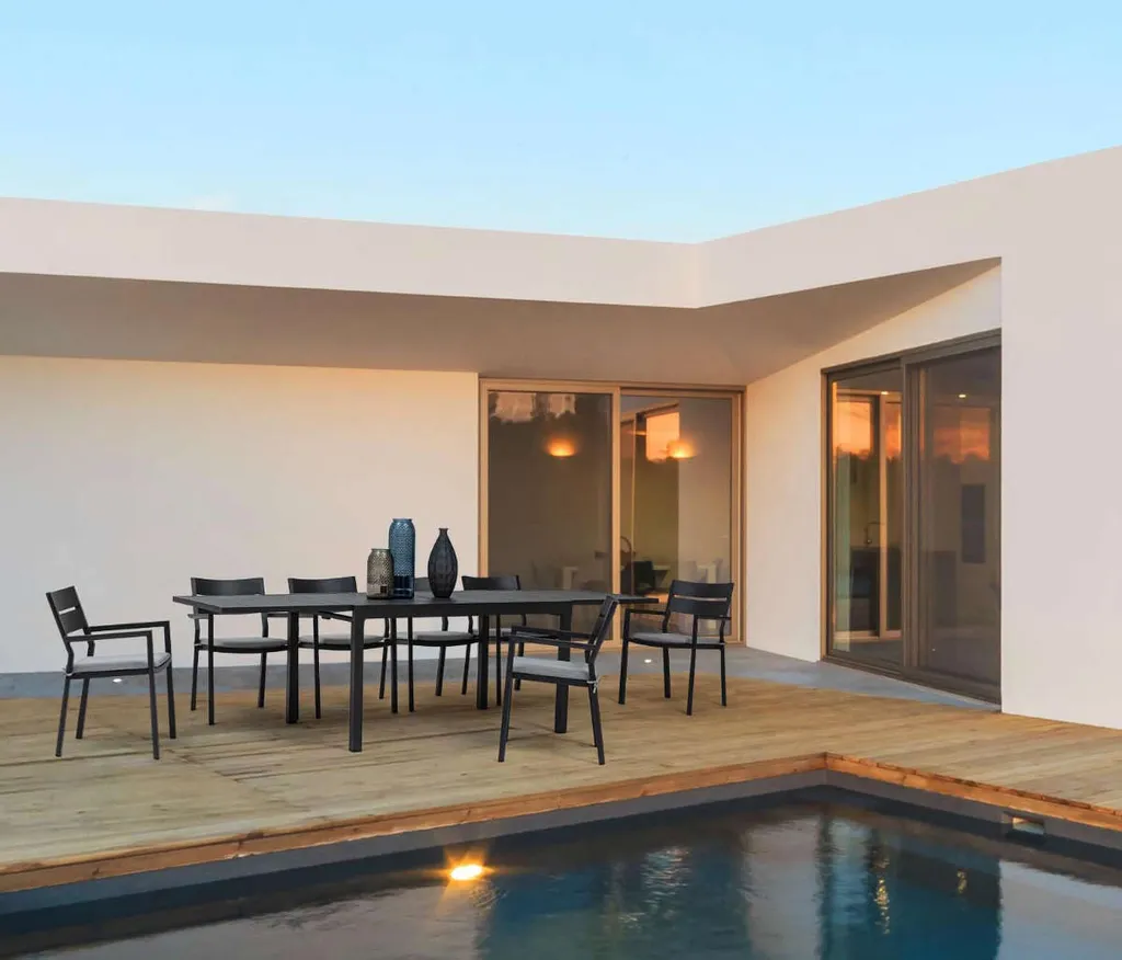 Gartentisch - Anthrazit - Aluminiumrahmen - 83 X 80 Cm - Ausziehbar 9 Gartentisch - Anthrazit - Aluminiumrahmen - 83 X 80 Cm - Ausziehbar - Image 9