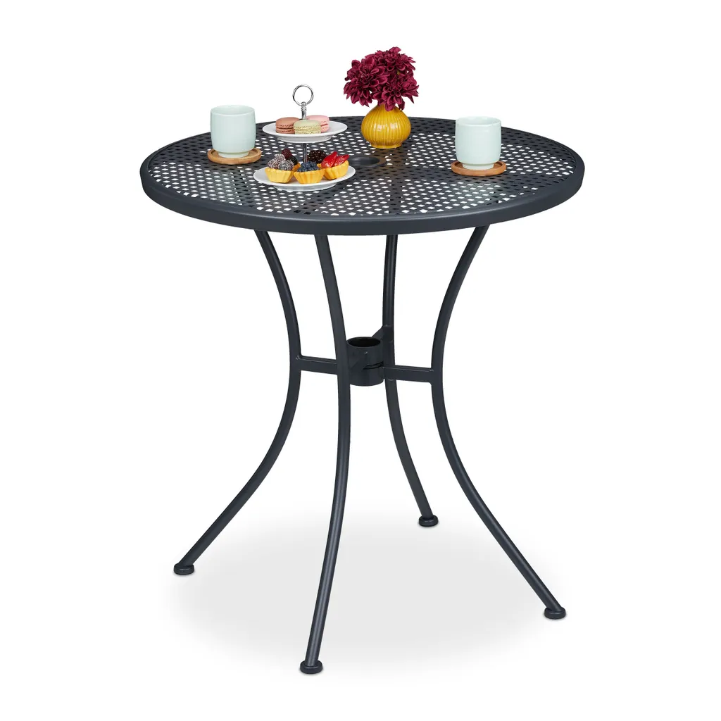 Relaxdays Gartentisch Mit Schirmloch 1 Relaxdays Gartentisch Mit Schirmloch