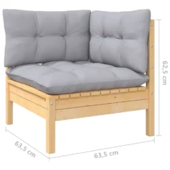 VidaXL 2-Sitzer-Gartensofa Mit Grauen Kissen Massivholz Kiefer -Stil Beet Verkaufsgeschäft d9cae5f89b3ef53523652ccec4b136cf