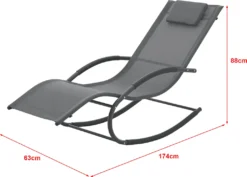 Schaukelliege Tarent 174 X 63 X 88 Cm Gartenliege Sonnenliege Relaxliege Mit Kopfpolster 150 Kg Dunkelgrau -Stil Beet Verkaufsgeschäft da465041fe4295d3ff2429609d219a4b
