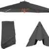Ersatz-Bezug Für Sonnenschirm Florida, Sonnenschirmbezug Ersatzbezug, Ø 3,5m Polyester 8 Streben Anthrazit