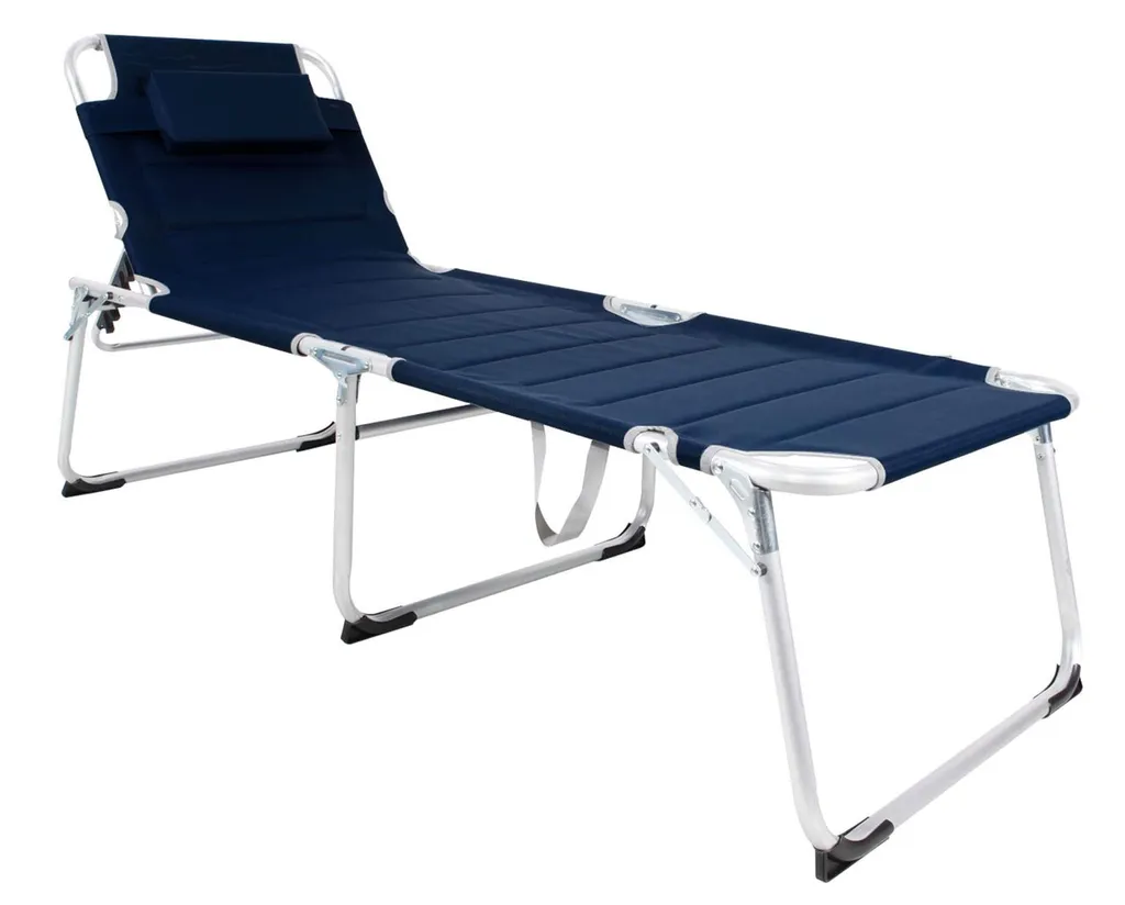 XXL Sonnenliege Dreibeinliege Gartenliege Dunkelblau Gepolstert 1 XXL Sonnenliege Dreibeinliege Gartenliege Dunkelblau Gepolstert