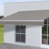 Alu-Markise H792, Gelenkarmmarkise Sonnenschutz 5x3m Polyester, Grau-braun
