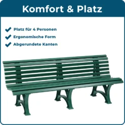 BLOME Sitzbank Borkum – Gartenbank Für Garten, Balkon, Terrasse, Parkbank In Moosgrün, 4-Sitzer, Germany -Stil Beet Verkaufsgeschäft dcb753c2a78bc728c87509017adb4140