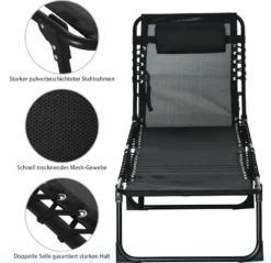 Outsunny Sonnenliege Faltbar Gartenliege Klappliege Garten 4-stufige Rückenlehne Verstellbar Stahl Mesh-Stoff Schwarz 197 X 58 X 76 Cm 11 Outsunny Sonnenliege Faltbar Gartenliege Klappliege Garten 4-stufige Rückenlehne Verstellbar Stahl Mesh-Stoff Schwarz 197 X 58 X 76 Cm -Stil Beet Verkaufsgeschäft ddb07b0d899501d4e149b33ca8833cdb