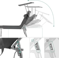 SONGMICS Sonnenliege, 193 X 53 X 29 Cm, Liegestuhl, Gartenliege, Mit Kopfstütze, Verstellbar, Leicht, Klappbar, Bis 150 Kg Belastbar, Dunkelgrau BCG19UV1 7 SONGMICS Sonnenliege, 193 X 53 X 29 Cm, Liegestuhl, Gartenliege, Mit Kopfstütze, Verstellbar, Leicht, Klappbar, Bis 150 Kg Belastbar, Dunkelgrau BCG19UV1 -Stil Beet Verkaufsgeschäft df1395964e1e79f10765247b3b882ed2