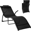 SoBuy OGS45-SCH Sonnenliege Klappbar Gartenliege Relaxstuhl Liegestuhl Mit Kopfkissen Klappliege Schwarz Belastbarkeit 150 Kg BHT Ca: 60x69x173cm