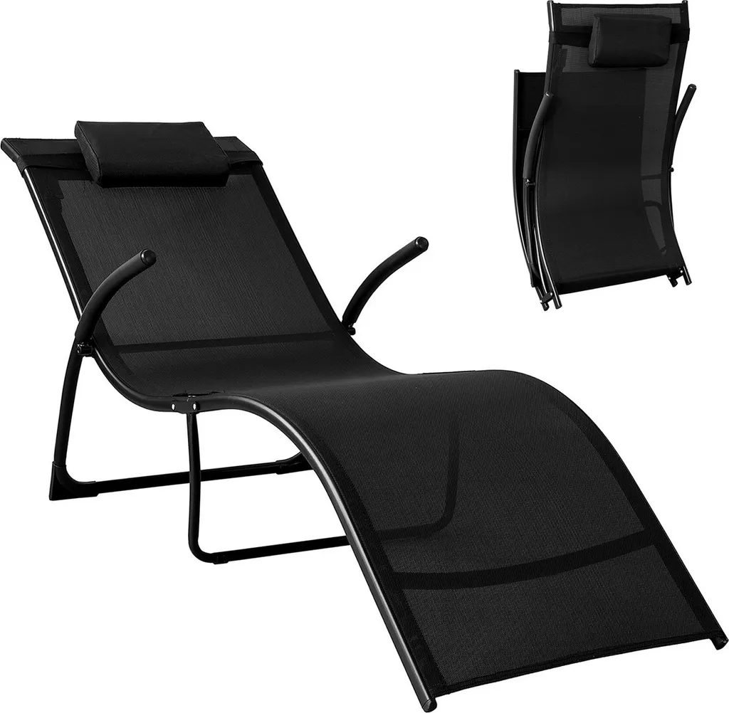 SoBuy OGS45-SCH Sonnenliege Klappbar Gartenliege Relaxstuhl Liegestuhl Mit Kopfkissen Klappliege Schwarz Belastbarkeit 150 Kg BHT Ca: 60x69x173cm 1 SoBuy OGS45-SCH Sonnenliege Klappbar Gartenliege Relaxstuhl Liegestuhl Mit Kopfkissen Klappliege Schwarz Belastbarkeit 150 Kg BHT Ca: 60x69x173cm
