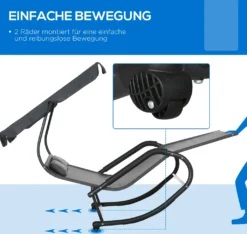 Outsunny Doppel-Sonnenliege Schaukelbank Mit Sonnendach, Schaukelsessel Mit Rollen, Gartenliege Mit Kopfkissen, 220 Kg Belastung, Für 2 Personen, Dunkelgrau, 200x139x140cm 11 Outsunny Doppel-Sonnenliege Schaukelbank Mit Sonnendach, Schaukelsessel Mit Rollen, Gartenliege Mit Kopfkissen, 220 Kg Belastung, Für 2 Personen, Dunkelgrau, 200x139x140cm -Stil Beet Verkaufsgeschäft dfd8e6f44c3f32e0e6495cce043d296e