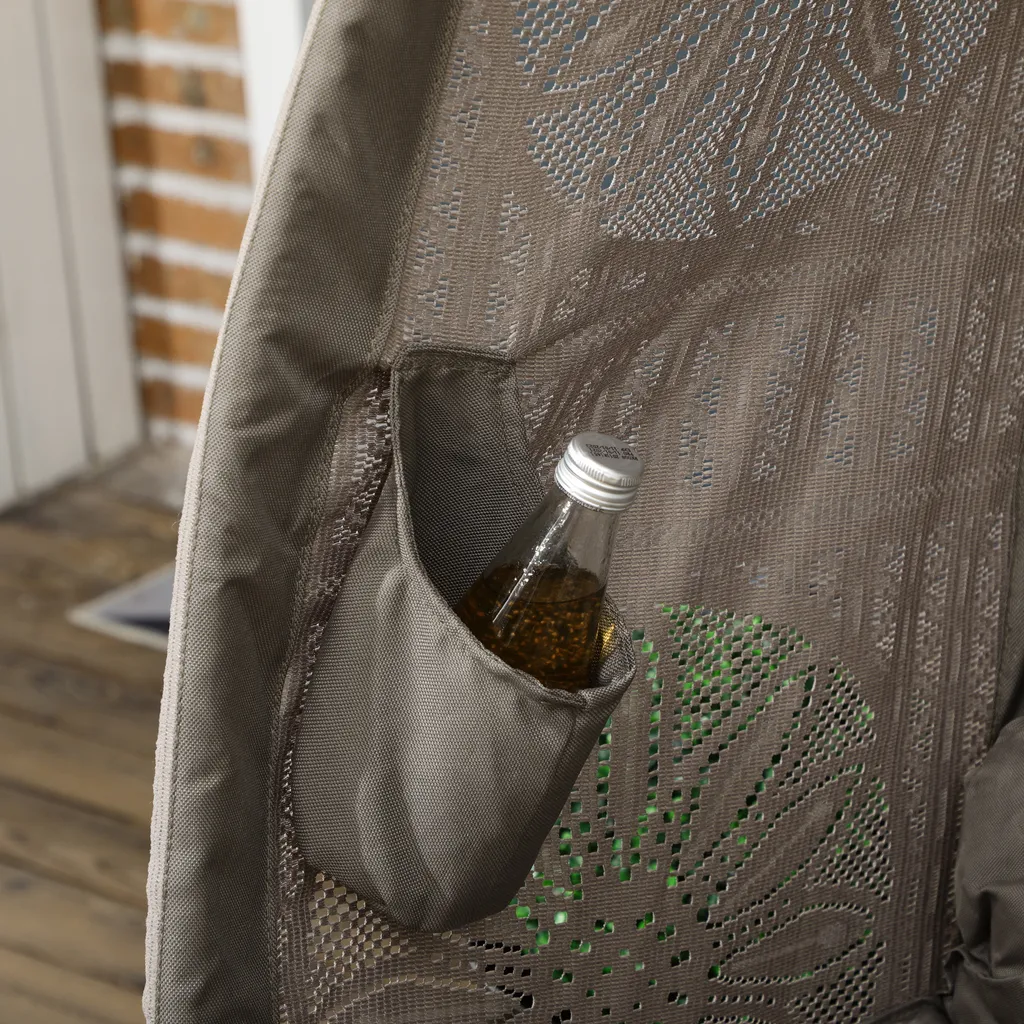 Outsunny Gartenstuhl 2-Sitzer, Korb-Stuhl Mit Faltbarem Korb, Papasansessel Mit Kissen, Loungesessel Für Balkon, Terrasse, Stahl, Sand, 126 X 75 X 142 Cm 9 Outsunny Gartenstuhl 2-Sitzer, Korb-Stuhl Mit Faltbarem Korb, Papasansessel Mit Kissen, Loungesessel Für Balkon, Terrasse, Stahl, Sand, 126 X 75 X 142 Cm - Image 9