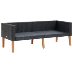 VidaXL 2-Sitzer-Gartensofa Mit Auflagen Poly Rattan Schwarz -Stil Beet Verkaufsgeschäft e020a55f4ec557fd9b55591390383c3e