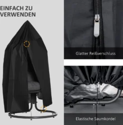 Outsunny Hängesessel Abdeckung Wasserdicht 210D Oxford Outdoor Schutzhülle Für Hängekorb Schwingsessel Hängestuhl Schutzhülle Ø115 X 190H Cm -Stil Beet Verkaufsgeschäft e031c72cd7bd0c9a0241803f6b7a2f26
