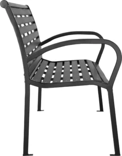 Tectake Gartenbank Pino 3-Sitzer 126x62x81,5cm - Schwarz -Stil Beet Verkaufsgeschäft e0e71125feaba1e52bad9df3647ca55a