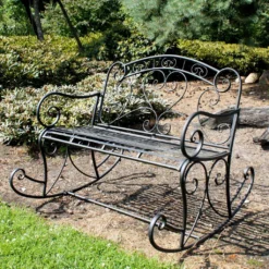 Schaukelbank Metall Gartenbank Sitzbank Parkbank Schaukelstuhl Bank Schwarz -Stil Beet Verkaufsgeschäft e12b01e2feaceeb73e44218a8e892e12