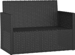 VidaXL Gartenbank Mit Kissen Schwarz 105 Cm Poly Rattan -Stil Beet Verkaufsgeschäft e162ad9a585575d82656789e7ab20b8b