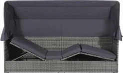 VidaXL Gartenbett Mit Baldachin Grau 205×62 Cm Poly Rattan 11 VidaXL Gartenbett Mit Baldachin Grau 205×62 Cm Poly Rattan -Stil Beet Verkaufsgeschäft e29da0504ae8b4b60c89f2da9b6ac0a8