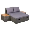 OUTLIV. Multifunktionales Gartensofa Aluminium/Rattan Natur|Hellgrau