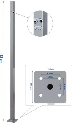 SONGMICS Standpfosten Für Markisenkasten, Haltestange, Keine Wandmontage Der Markise Erforderlich, Nur Für SONGMICS Einzel-Seitenmarkise Mit Alu-Standpfosten Geeignet, Grau GSA002 -Stil Beet Verkaufsgeschäft e31aa1358591af374a20fdb17e7432df
