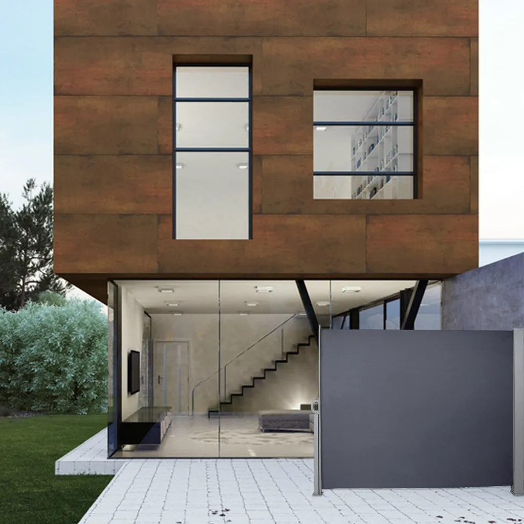 EINFEBEN Seitenmarkise Markisen Alu Ausziehbar 160x300 Cm Anthrazit Sichtschutz Windschutz Sonnenschutz Seitenrollo 2 EINFEBEN Seitenmarkise Markisen Alu Ausziehbar 160x300 Cm Anthrazit Sichtschutz Windschutz Sonnenschutz Seitenrollo - Image 2