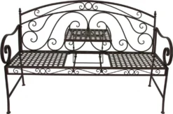 Garden Pleasure Bank M. Tisch Eisen Parkbank Garten Bank Sitzbank Möbel Vintage