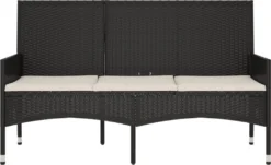 VidaXL Gartenbank 3-Sitzer Mit Kissen Schwarz Poly Rattan -Stil Beet Verkaufsgeschäft e458273f8e92b2f436af8cf0ac5aeba2