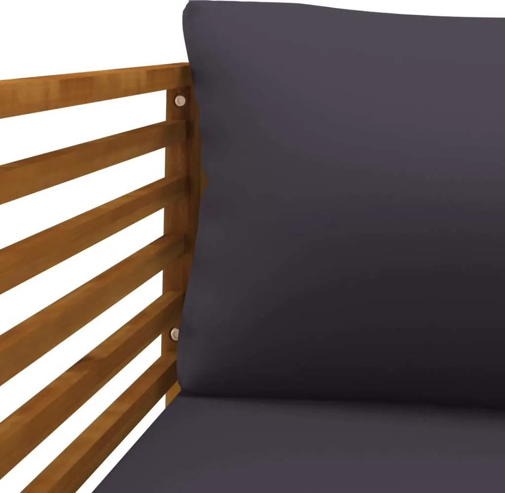 VidaXL Gartenstuhl Mit Dunkelgrauen Kissen Massivholz Akazie 6 VidaXL Gartenstuhl Mit Dunkelgrauen Kissen Massivholz Akazie - Image 6