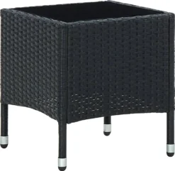 VidaXL Gartentisch Schwarz 40x40x45 Cm Poly Rattan