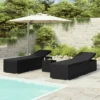 VidaXL 3-tlg. Garten-Sonnenliegen Mit Teetisch Poly Rattan Schwarz