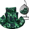 Hängesessel Kissen, Polster Für Polyrattan / Rattan Hängeschaukel, Hängekorb, Schaukel Korb, Rückenkissen - Schwarz Mit Grünen Blättern