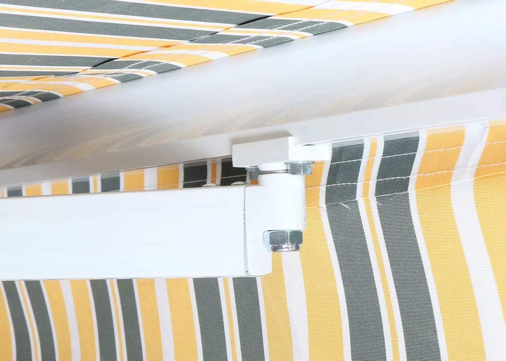 Alu-Markise T791, Gelenkarmmarkise Sonnenschutz 4,5x3m Polyester Grau-gelb 5 Alu-Markise T791, Gelenkarmmarkise Sonnenschutz 4,5x3m Polyester Grau-gelb - Image 5