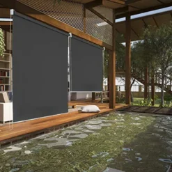 Wolketon Senkrechtmarkise Vertikalmarkise Sonnenschutz Windschutz Seitenrollo Sichtschutz Anthrazit 180 X 140 Cm¡