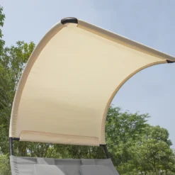 SoBuy OGS50-HG Schaukelliege Für 2 Personen Sonnenliege Mit Sonnendach Doppelliege Gartenbett Mit Rollen Relaxliege Belastbarkeit 300 Kg BHT Ca: 140x180x184cm -Stil Beet Verkaufsgeschäft e6c02b899dfa2d42ce9334ea713ce4c8