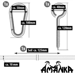 Befestigung Für Hängesessel Hängestuhl | Schwere Robuste Metall Ausführung | Karabinerhaken Ringschraube Seil | Befestigungsset Aufhänge Set Für Hängematte | Belastbarkeit Bis Ca. 160 KG 16 Befestigung Für Hängesessel Hängestuhl | Schwere Robuste Metall Ausführung | Karabinerhaken Ringschraube Seil | Befestigungsset Aufhänge Set Für Hängematte | Belastbarkeit Bis Ca. 160 KG -Stil Beet Verkaufsgeschäft e6c6be45be6c9691acf220e37456e9d3