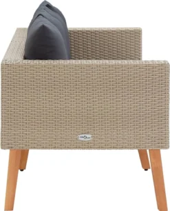 VidaXL 2-Sitzer-Gartensofa Mit Auflagen Poly Rattan Beige -Stil Beet Verkaufsgeschäft e79094d7fcbc06d8c3a45396b62e977b