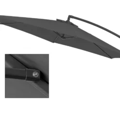 ECD Germany Ampelschirm Mit Kurbel Und Ständer, Ø 270 Cm, Grau, Aus Aluminium, Rund, Sonnenschutz UV50+, Wasserabweisende Bespannung, Neigbar, Marktschirm Gartenschirm Kurbelschirm Terrassenschirm Schirm -Stil Beet Verkaufsgeschäft e82a1034d47e073e51316e02e8a26852