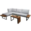 Garten Garnitur HWC-L27, Garnitur Sitzgruppe Lounge-Set Sofa, Spun Poly Alu Akazie Holz Hellgrau