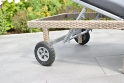 Merxx Aktionsliege "Navarra" - Aluminiumgestell Mit Kunststoffgeflecht Steinbeige, Inkl. Auflage -Stil Beet Verkaufsgeschäft eab32bef21706577b7b20af59cf9458d