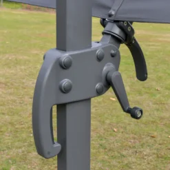 Outsunny Sonnenschirm 3x3m Ampelschirm Alu Roma Schirm Mit Solar-LED-Lichtern Neigbar Dunkelgrau -Stil Beet Verkaufsgeschäft eb43eaea78c59a4a5e59734f9136369a