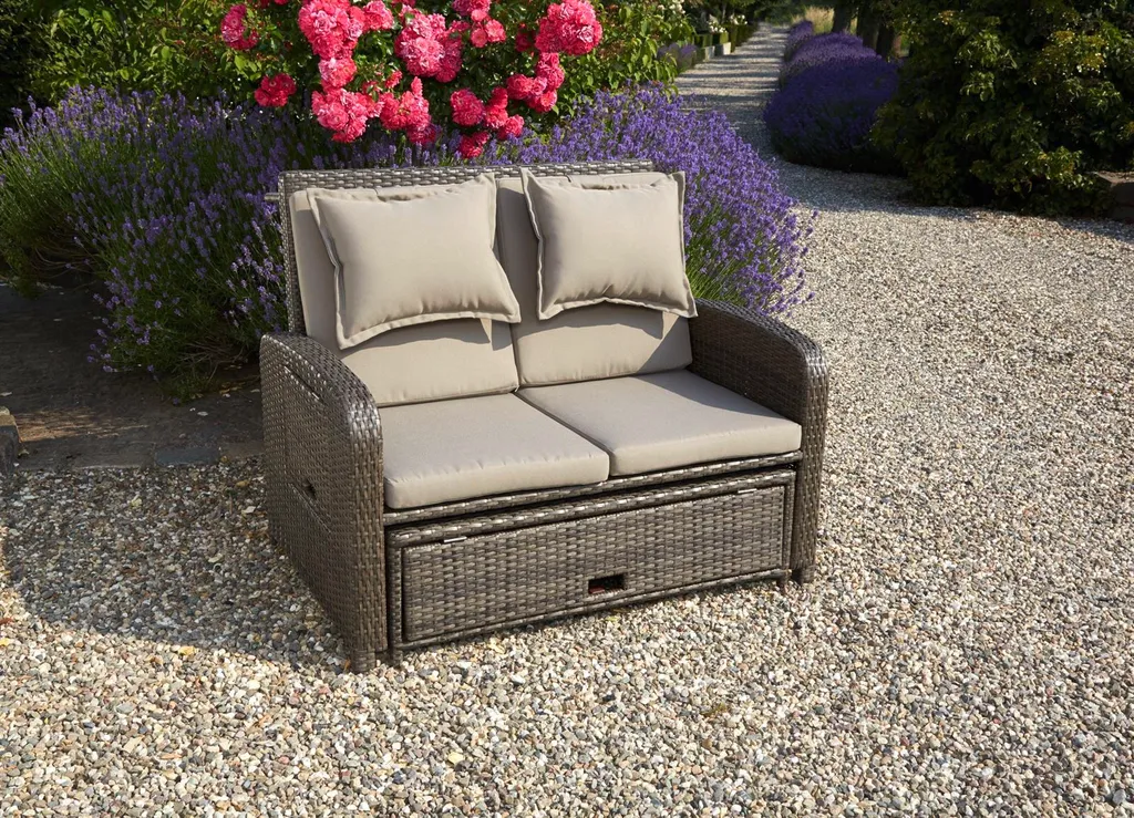 Greemotion Gartenbank 3-in-1 Bahia Rondo, Ca. 121 X 99 X 86 Cm Braun Kunststoff 2 Greemotion Gartenbank 3-in-1 Bahia Rondo, Ca. 121 X 99 X 86 Cm Braun Kunststoff - Image 2