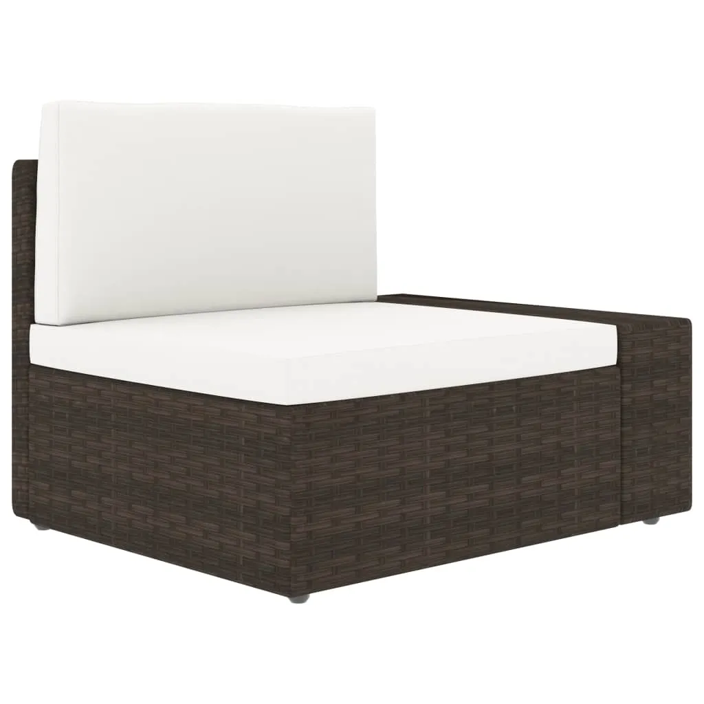 VidaXL Modulares 2-Sitzer-Sofa Poly Rattan Braun 3 VidaXL Modulares 2-Sitzer-Sofa Poly Rattan Braun - Image 3