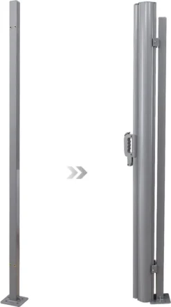 SONGMICS Standpfosten Für Markisenkasten, Haltestange, Keine Wandmontage Der Markise Erforderlich, Nur Für SONGMICS Einzel-Seitenmarkise Mit Alu-Standpfosten Geeignet, Grau GSA002 -Stil Beet Verkaufsgeschäft ec4c8e307fa751cfdf34b57385d96495