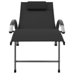 VidaXL Sonnenliege Textilene Und Aluminium Schwarz -Stil Beet Verkaufsgeschäft ec60c7726d3a81e82c89bef9195b765d