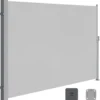 SONGMICS Seitenmarkise,Markise,160 X 350 Cm, Ausziehbar, Aus 220 G/m² Polyester, Sichtschutz, Sonnenschutz, Blickdicht, Seitenrollo, Für Balkon, Terrasse, Garten, Hellgrau ASG565G03