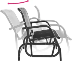 Tectake Schaukelbank Greta 2-Sitzer 121x72x86,5cm - Schwarz -Stil Beet Verkaufsgeschäft eccfda235b6b19bd3662fc24534ece5b