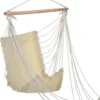 HI Hängestuhl Mit Fußstütze Beige Baumwoll-Segeltuch