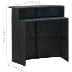 VidaXL Garten-Bartisch Schwarz 120x55x110 Cm Poly Rattan -Stil Beet Verkaufsgeschäft ed05b635713e548ed5436c70af3bef17